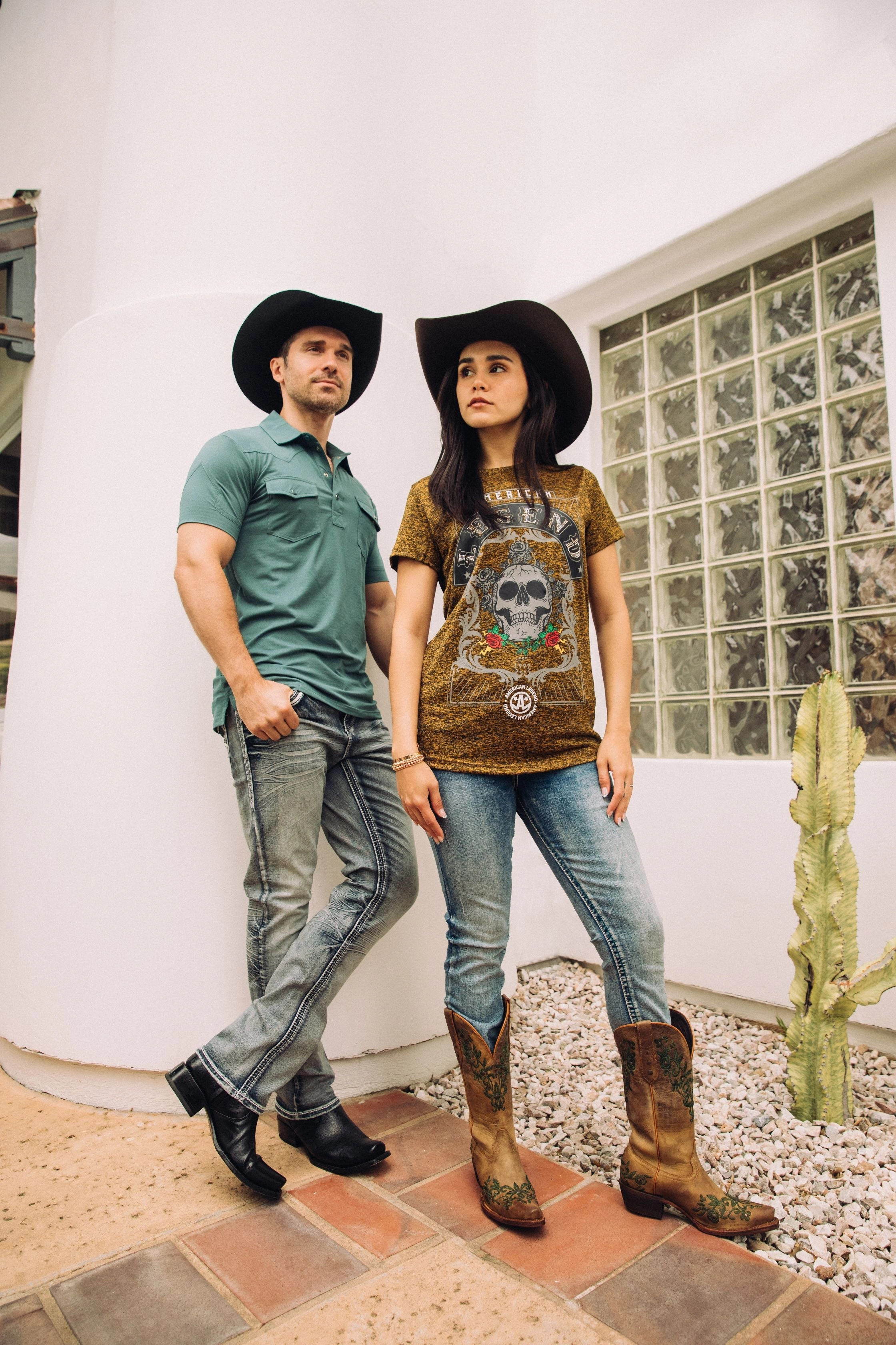 Modern Twist Women's Cotton American Legend Graphic Print Gold T-shirt