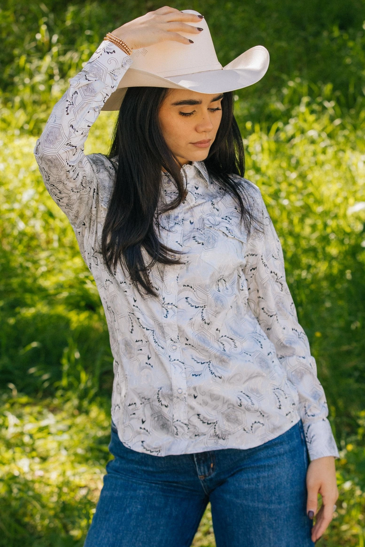 Womens Modern Fit Stretch Foil Fashion Shirt Trendy Fit