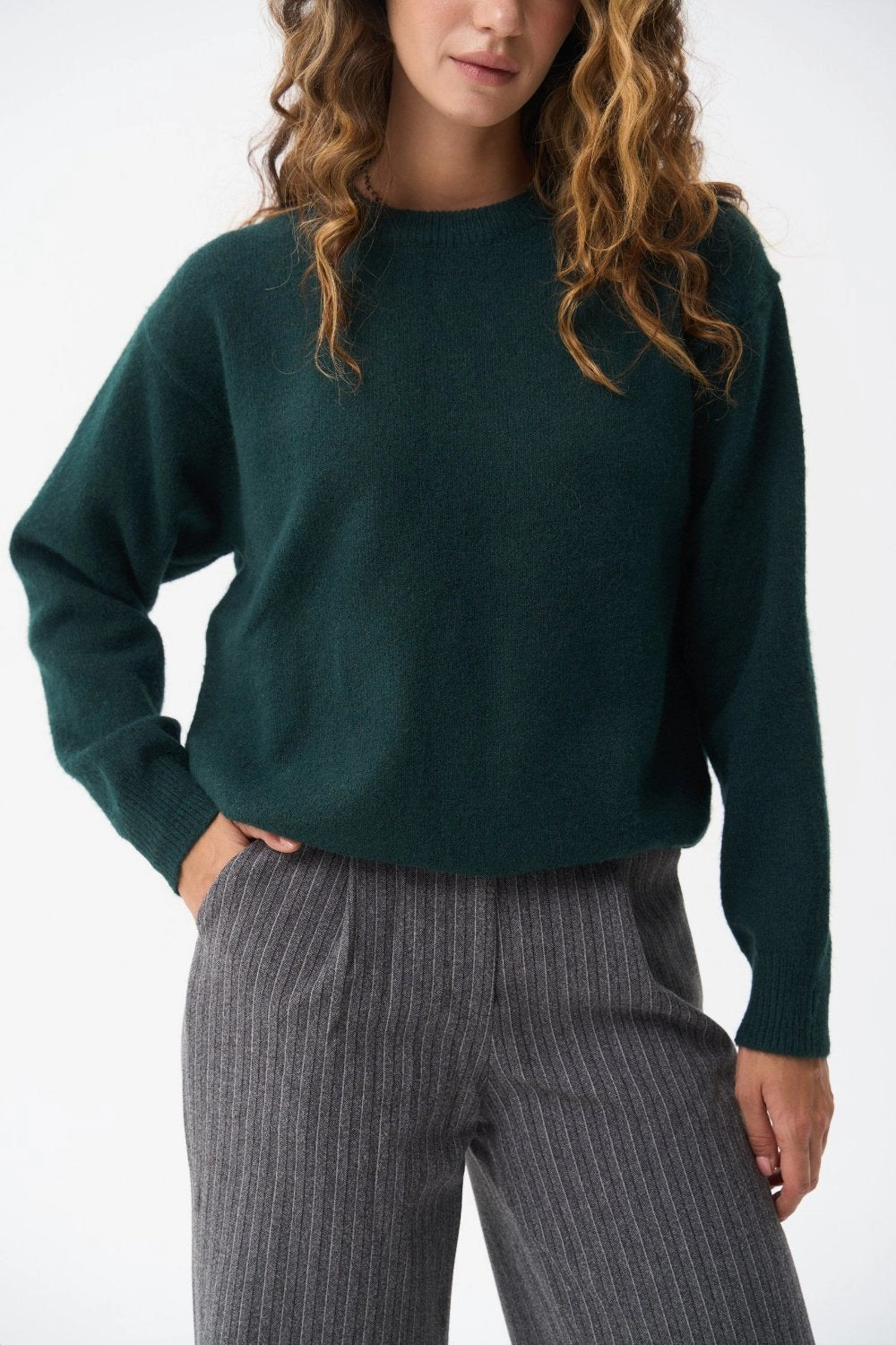 Wool sweater in color green Fashion Knit Chilly Layer