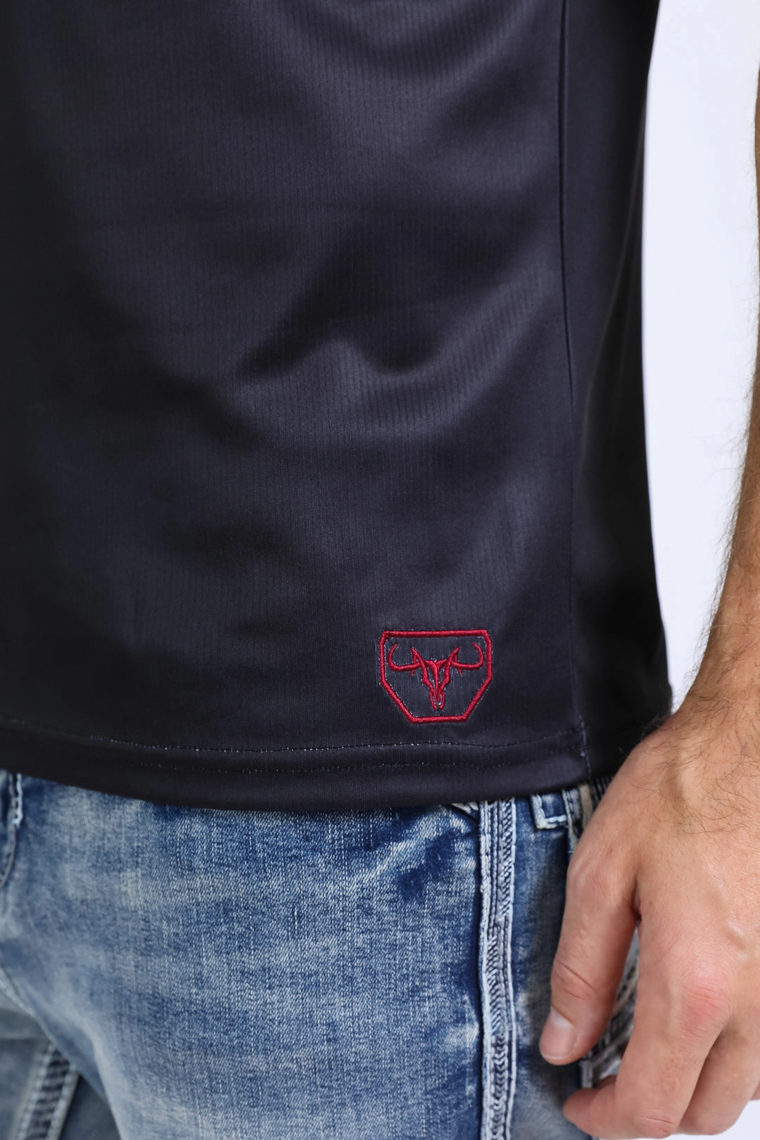 Men's Performance Fabric Aztec Panoramic Print Black Polo Essential Fashion