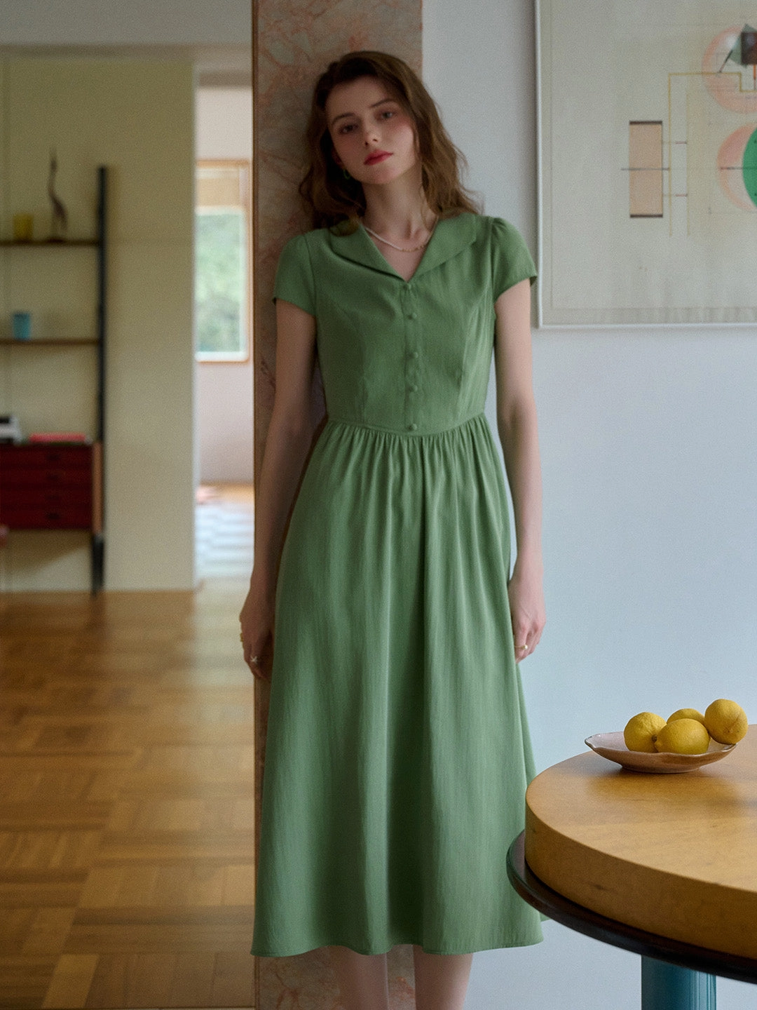 Elsie V-Neck Waist Modal Dress Cozy Vibe