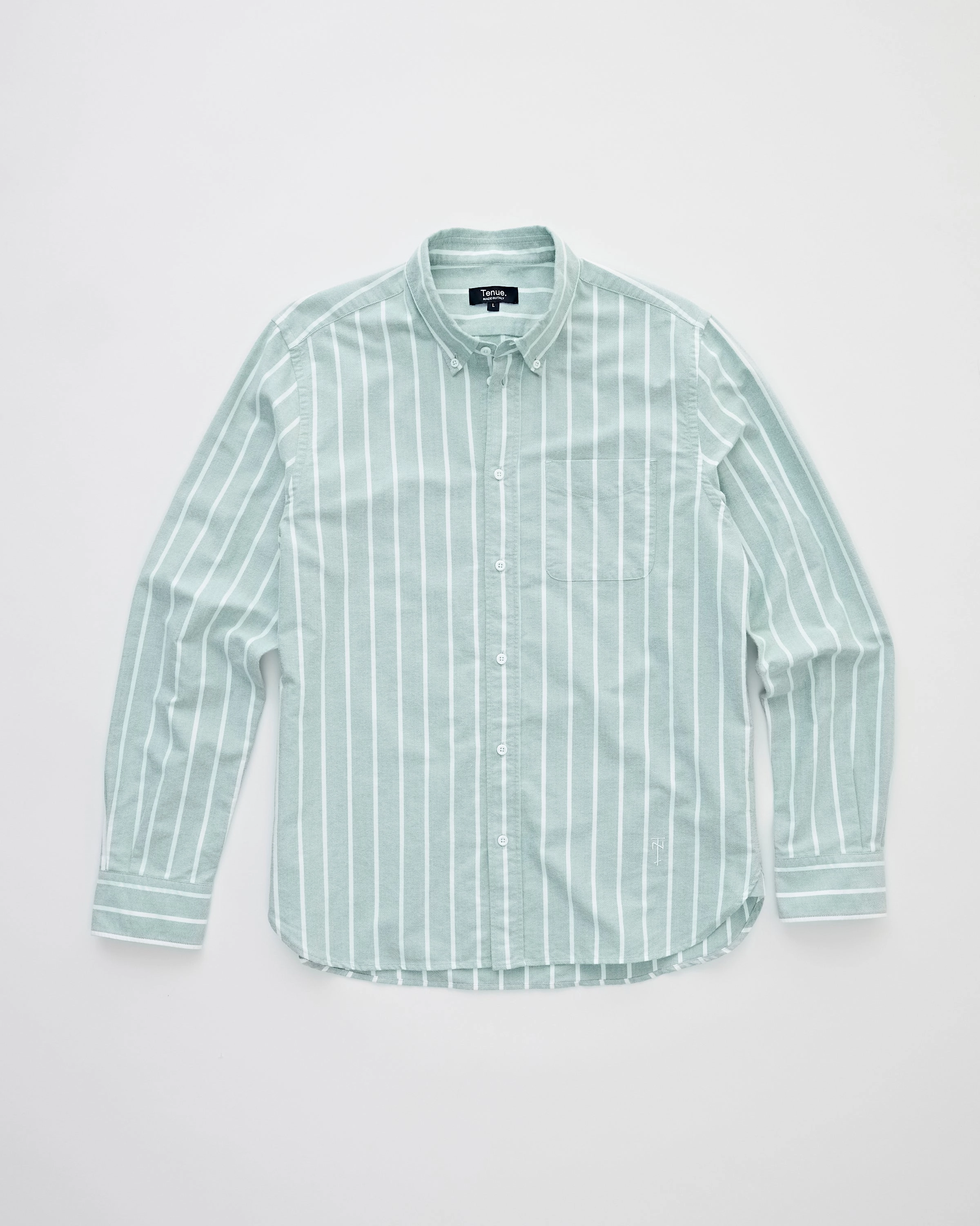 Ralph Shirt Sage White Striped Stylish Jeans SustainableBlend