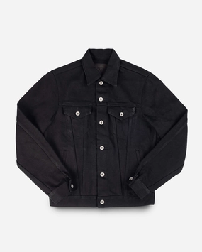 Quilted Stitching Pattern 21oz Non-Fade Denim Modified Type III Jacket - Superblack