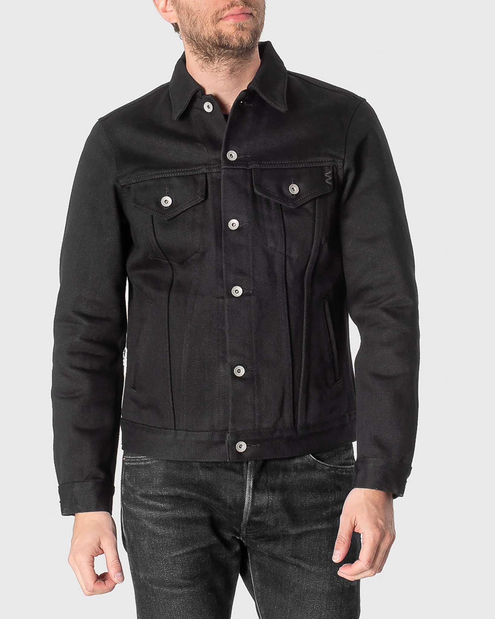 21oz Non-Fade Denim Modified Type III Jacket - Superblack Noise Free Zippers Active Urban Layer