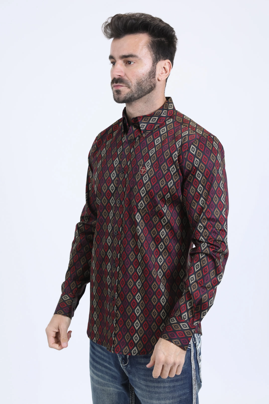 Edgy Design hypoallergenic Mens Satin Cotton Modern Fit Navy Long Sleeve Black Shirt