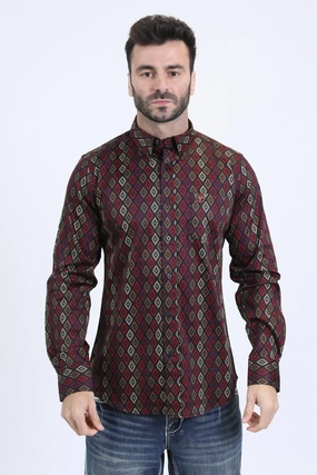 Mens Satin Cotton Modern Fit Navy Long Sleeve Black Shirt Relaxed Vibe